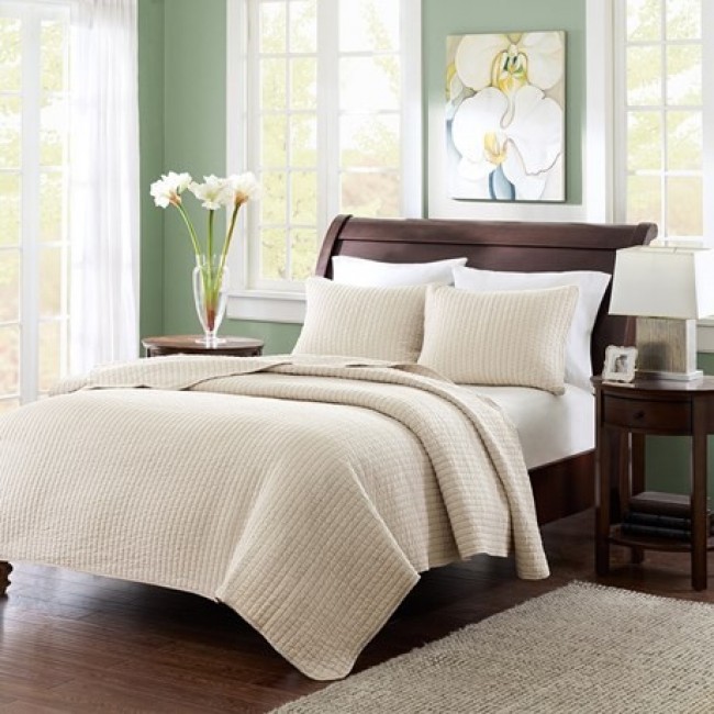 Keaton Coverlet Set - Khaki - Twin Extra Large - Soft Microfiber