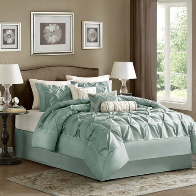 Laurel 7 Piece Comforter Set Seafoam - Cal King