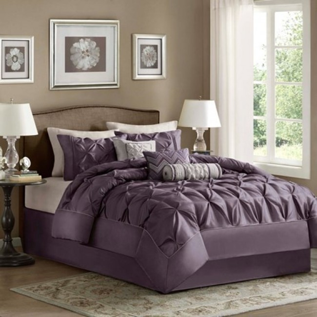 Laurel Comforter Set - Purple - Full - Elegant Tufted Design