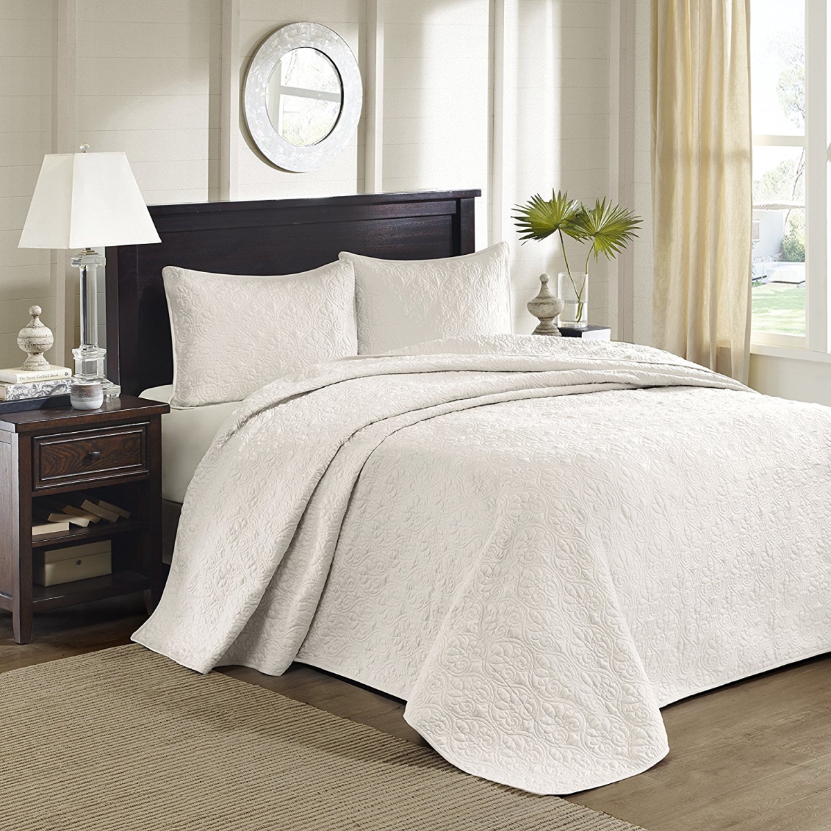 Quebec 3 Piece Bedspread Set - King, Ivory