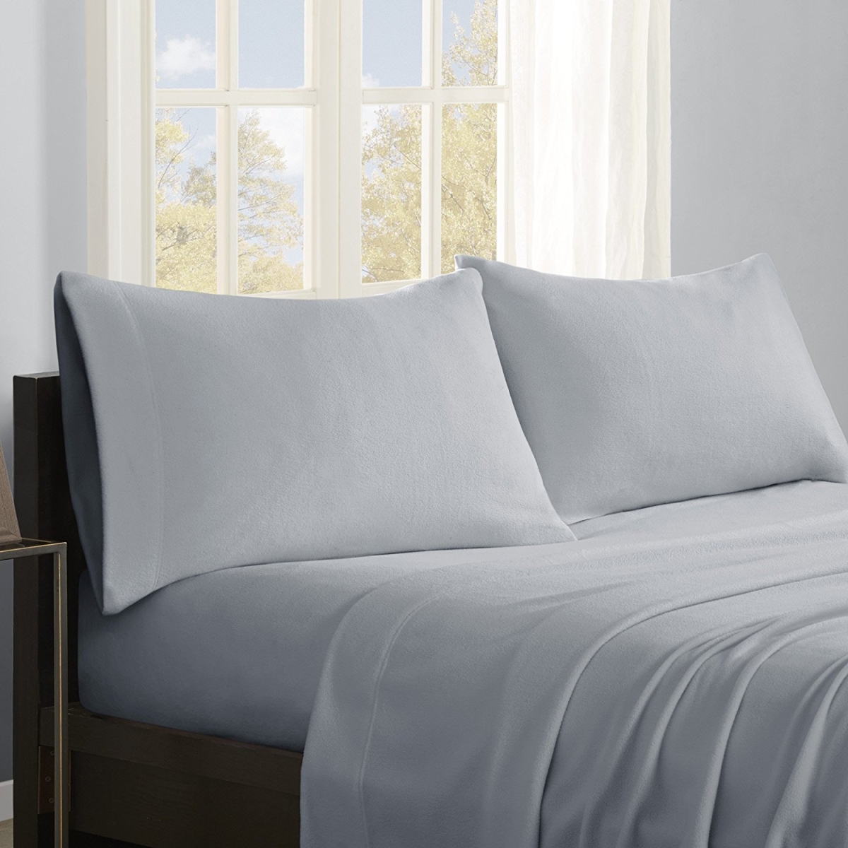 True North  Micro Fleece Sheet Set - Full Size - Grey - Cozy Polyester Fabric