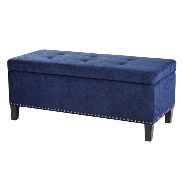 Picture of Madison Park FPF18-0195 Shandra II Tufted Top Storage Bench&#44; Blue - 18 x 42 x 18 in.