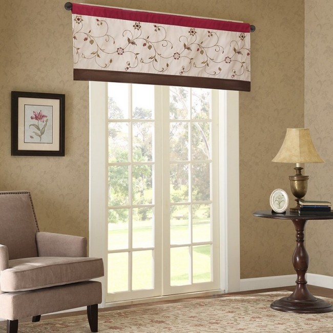 Picture of Madison Park MP41-1532 Madison Park Serene Window Valance - Red