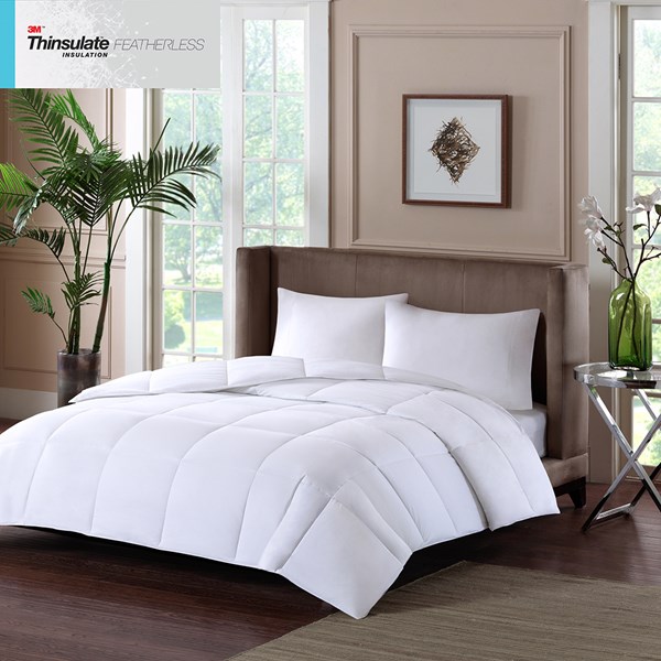Round Warmth Sateen Double Insertion Comforter - White - King