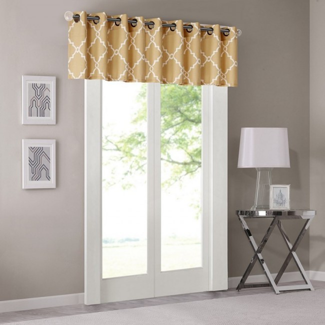 Picture of Madison Park MP41-2024 Fretwork Print Valance&#44; Yellow