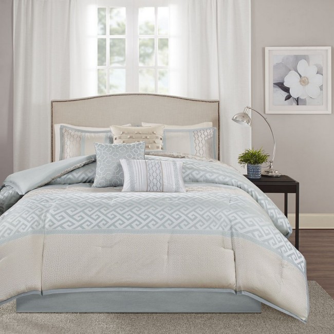 Bennett 7 Piece Comforter Set - Aqua - King