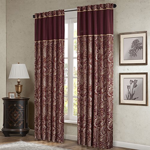 Picture of Madison Park MP40-2680 Polyester Jacquard Panel&#44; Pair&#44; Burgundy
