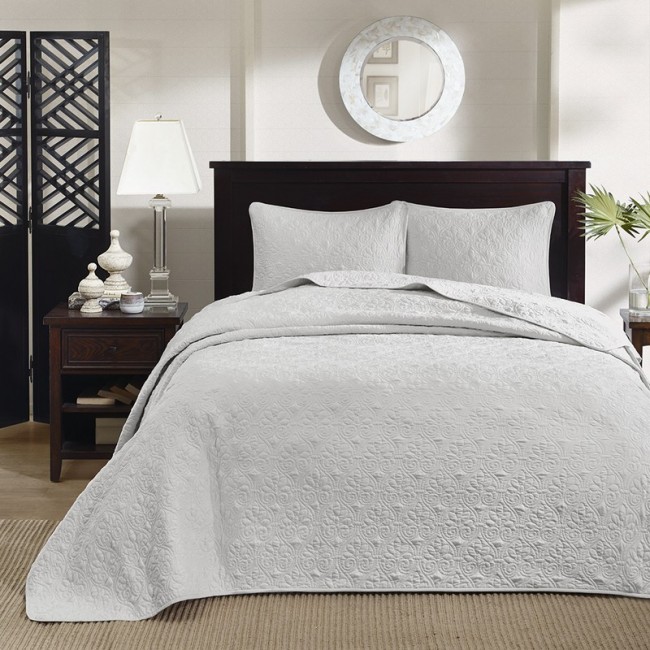 Quebec 3 Piece Bedspread Set - Grey - Queen