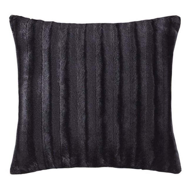 Duke Faux Fur Square Pillow - Black - 20 x 20 in. - Ultra Soft Comfort