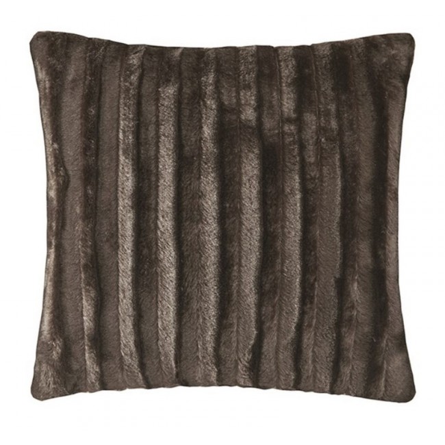 Duke Faux Fur Square Pillow Chocolate - 20 x 20 in.