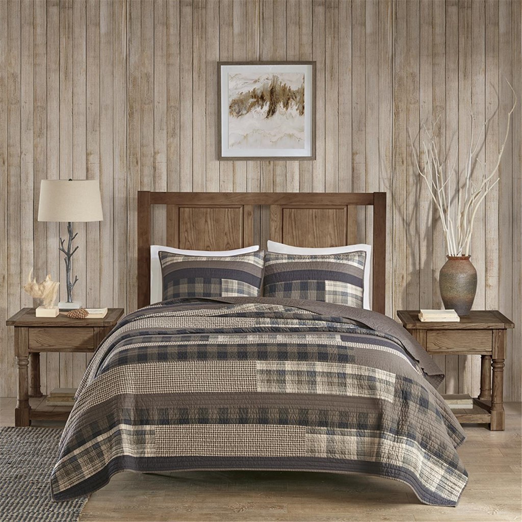 Winter Plains Quilt Mini Set - Taupe Full and Queen