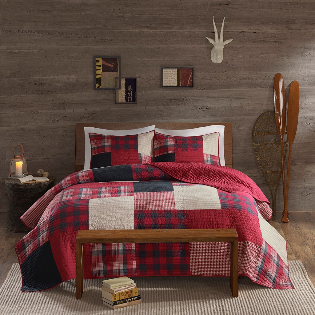 Sunset Coverlet Mini Set - Red, Full And Queen