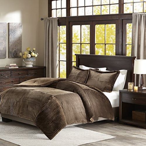 Parker Corduroy Plush Comforter Mini Set - Brown - Full & Queen
