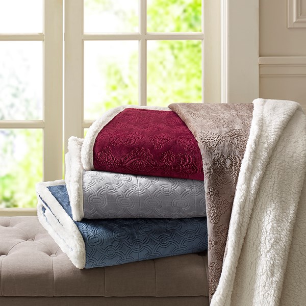 Elma Oversized Textured Plush Throw - Grey - 60 x 70