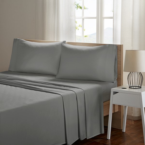 SHET20-964 Smart Cool Grey Microfiber Sheet Set - California King