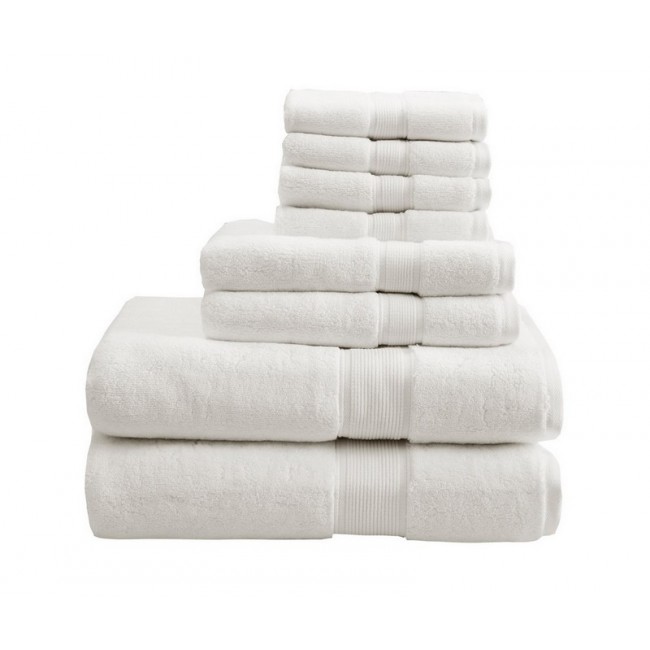 Madison Park  800GSM Cotton Towel Set - Cream - 8 Pieces - Spa-Like Quality