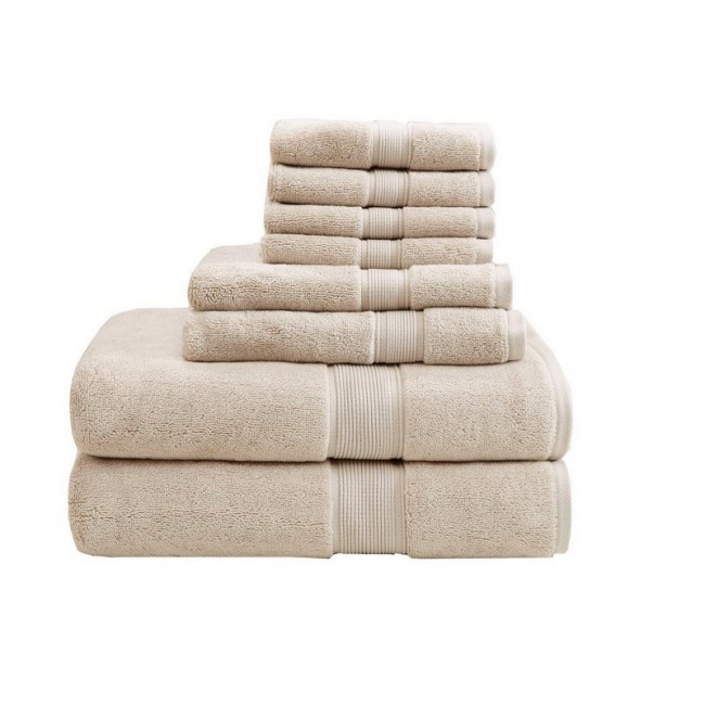 Madison Park  800GSM Cotton Towel Set - Natural - 8 Piece - Spa-Like Quality