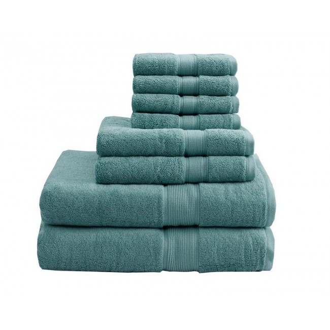 Madison Park  800GSM Cotton Towel Set - Dusty Green - 8 Pieces - Spa-Like Quality