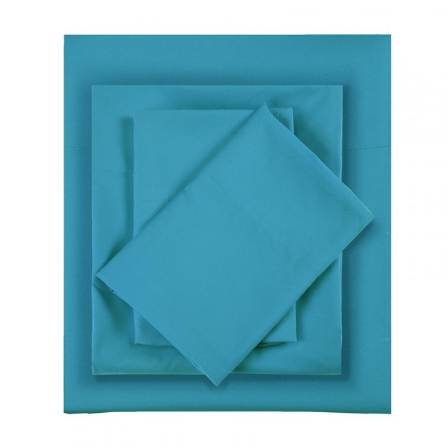 Twin Extra Long Teal Polyester Sheet Set - Soft & Wrinkle-Free
