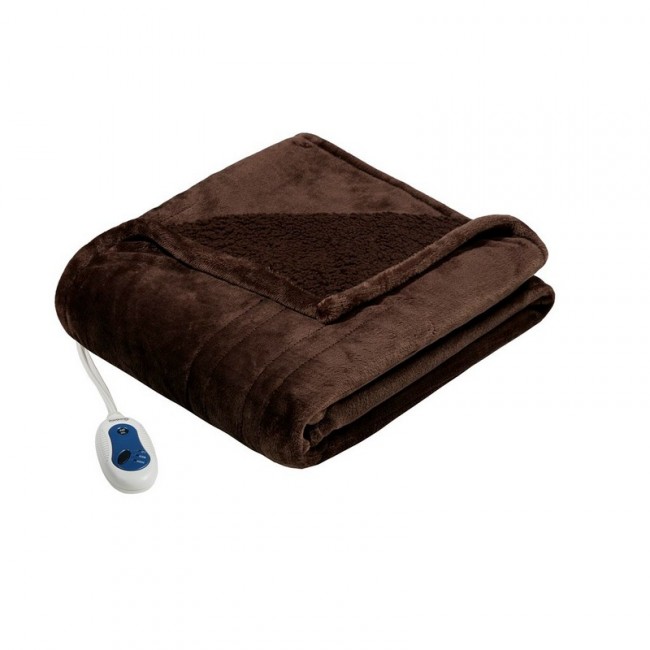 Picture of Beautyrest BR54-0310 60 x 70 in. Heated Microlight to Berber Throw - Brown