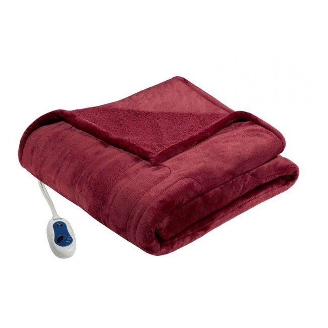 Picture of Beautyrest BR54-0311 60 x 70 in. Heated Microlight to Berber Throw - Red