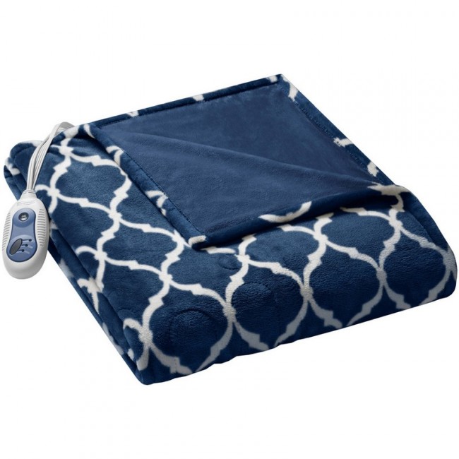 Picture of Beautyrest BR54-0541 60 x 70 in. Heated Ogee Throw - Dark Blue