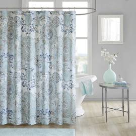72 x 72 in. Cotton Printed Shower Curtain - Blue