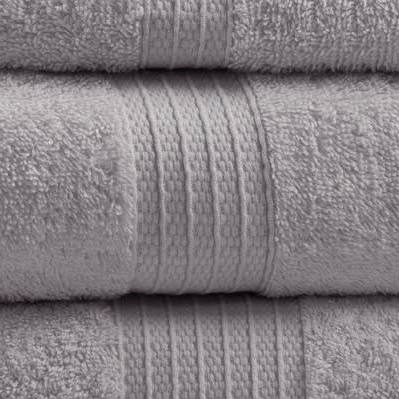 Cotton Bath Towel Set, Grey - 6 Piece