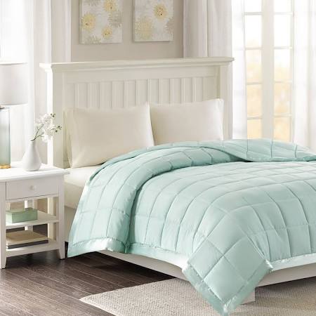 Twin Size Microfiber Down Alternative Blanket with 3M Moisture Management, Seafoam