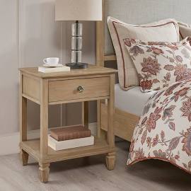 Victoria One-Drawer Wood Bedside Table with Shelf