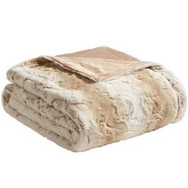 60 x 70 in. Oversized Faux Fur Throw, Sand