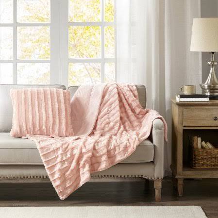 Long Fur Throw - Blush - 50 x 60in.