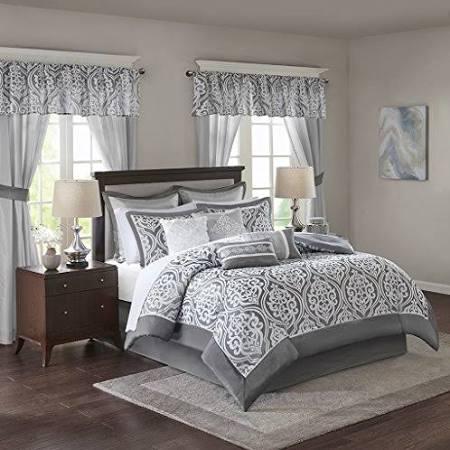 Picture of Madison Park MPE10-608 Queen Size Room in a Bag Bed, Grey - 24 Piece