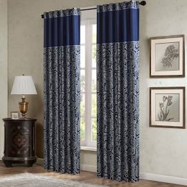 Jacquard Panel Pair Curtains - Navy - 50 x 84in.