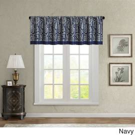 Picture of Madison Park MP41-4899 50 x 18 in. Jacquard Window Valance&#44; Navy