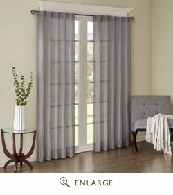 Harper Solid Crushed Window Panel Pair - Grey - 42 x 95 in.