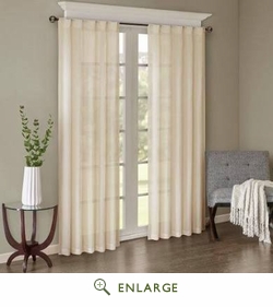 42 x 84 in. Harper Solid Crushed Window Panel Pair, Cream
