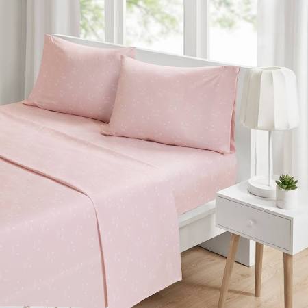 Printed Sheet Set - Pink, Queen Size