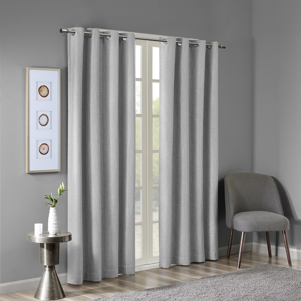 50 x 84 in. Printed Heathered Blackout Panel - Gray