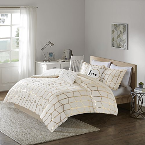 Comforter Set - Ivory & Gold, Full & Queen Size