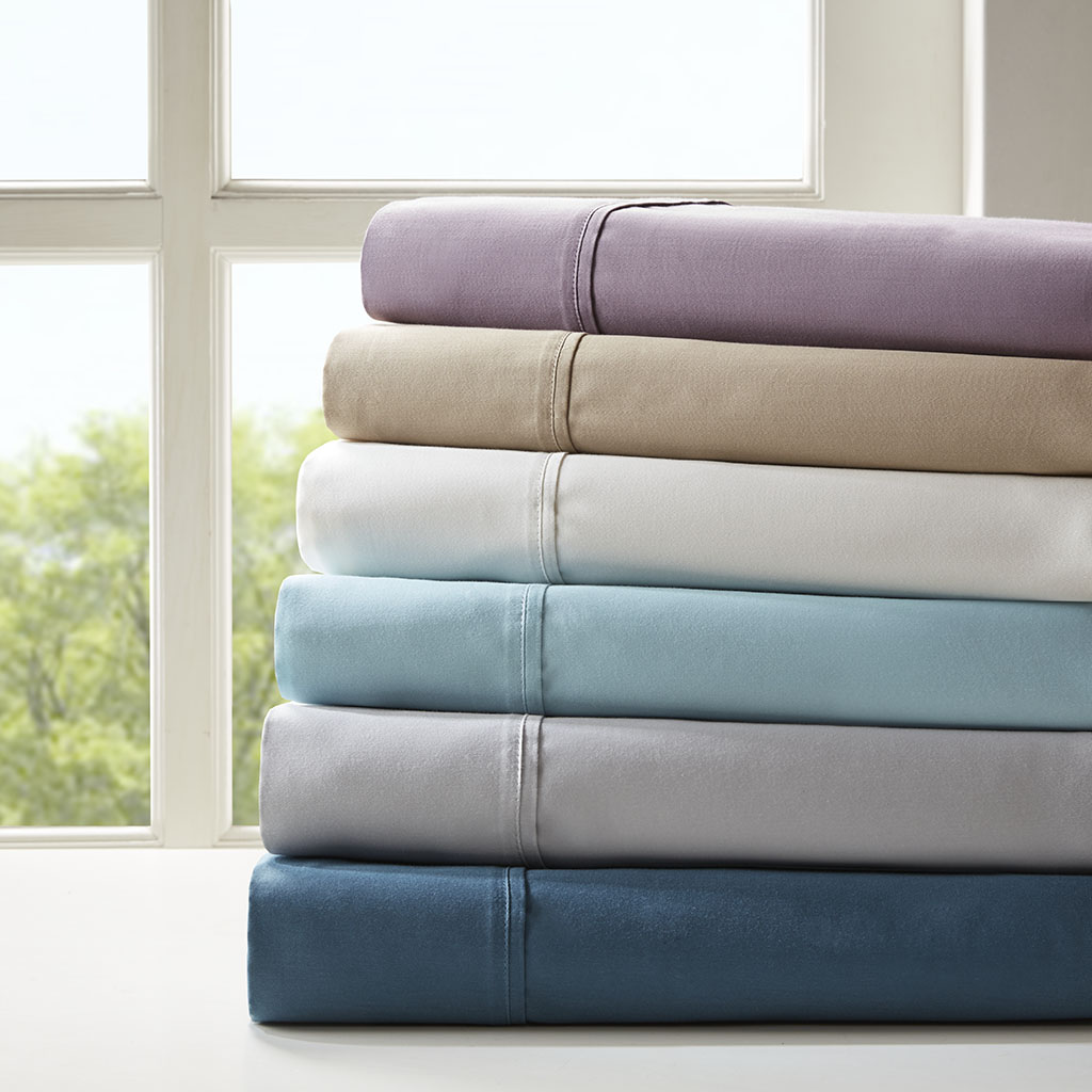 Cotton Blend 6 Piece Sheet Set - Ivory, King Size