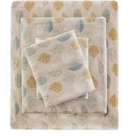 True North - Sleep Philosophy  Cozy Flannel Sheet Set, Multi Leaves - Queen