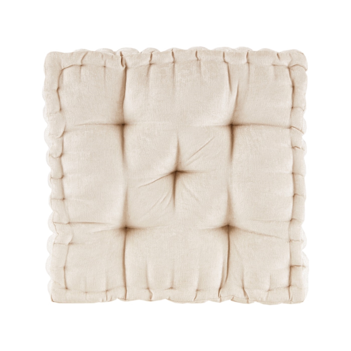 Picture of Intelligent Design ID31-1525 20 x 20 in. Poly Chenille Square Floor Pillow Cushion - Ivory