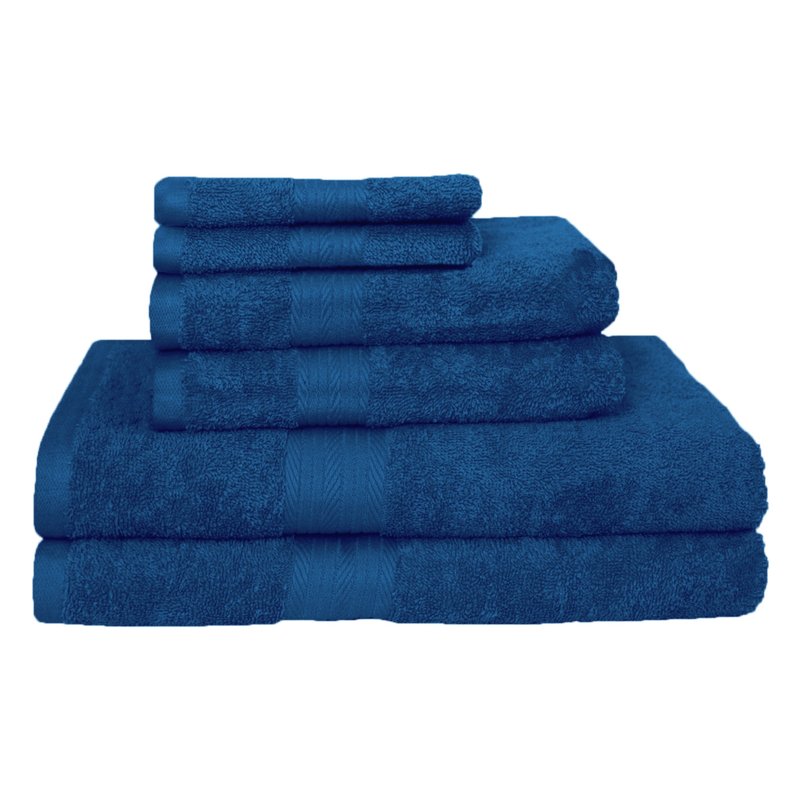 6 Piece Bath Towel Set, Blue