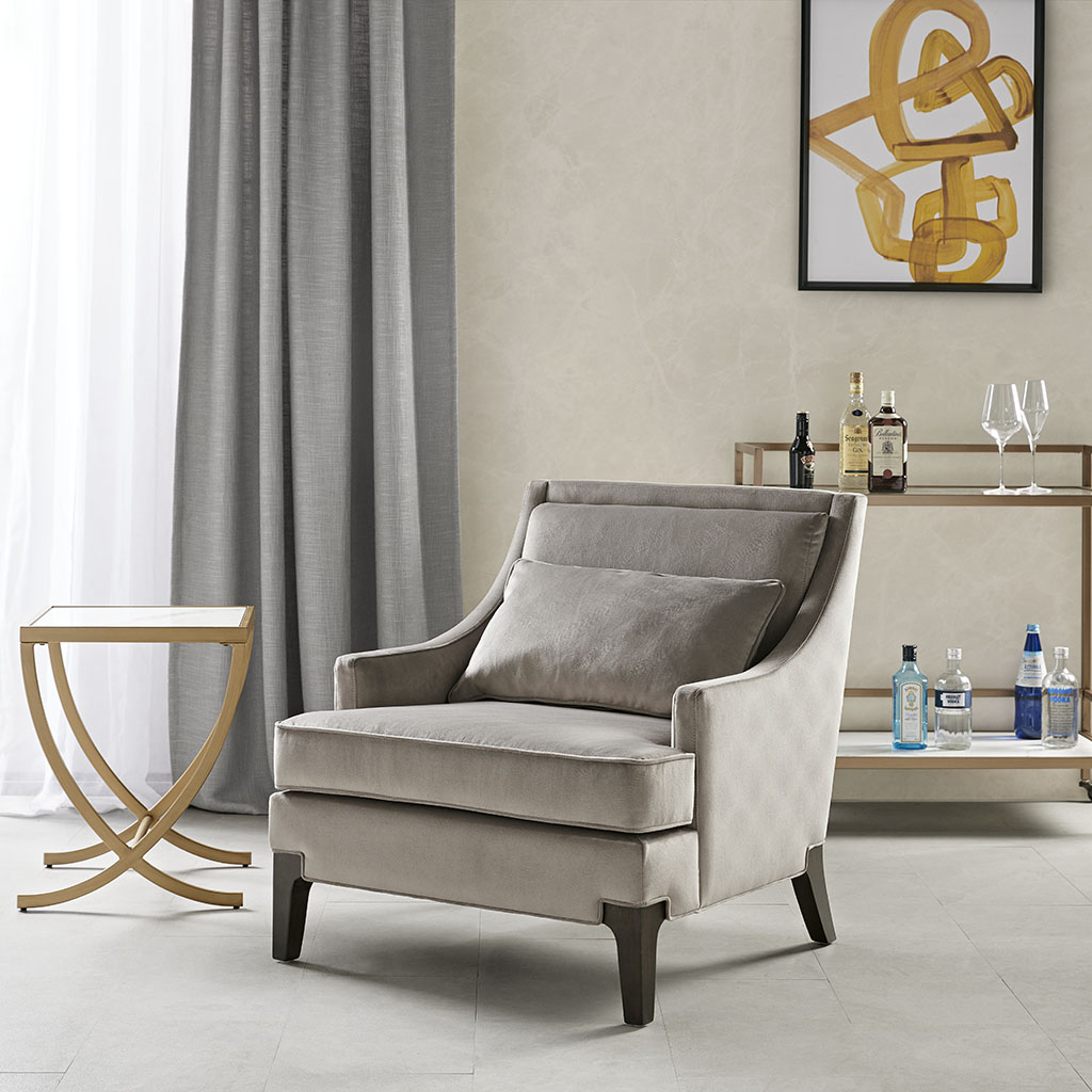 Picture of Martha Stewart MT100-0053 Light Grey Anna Arm Accent Chair