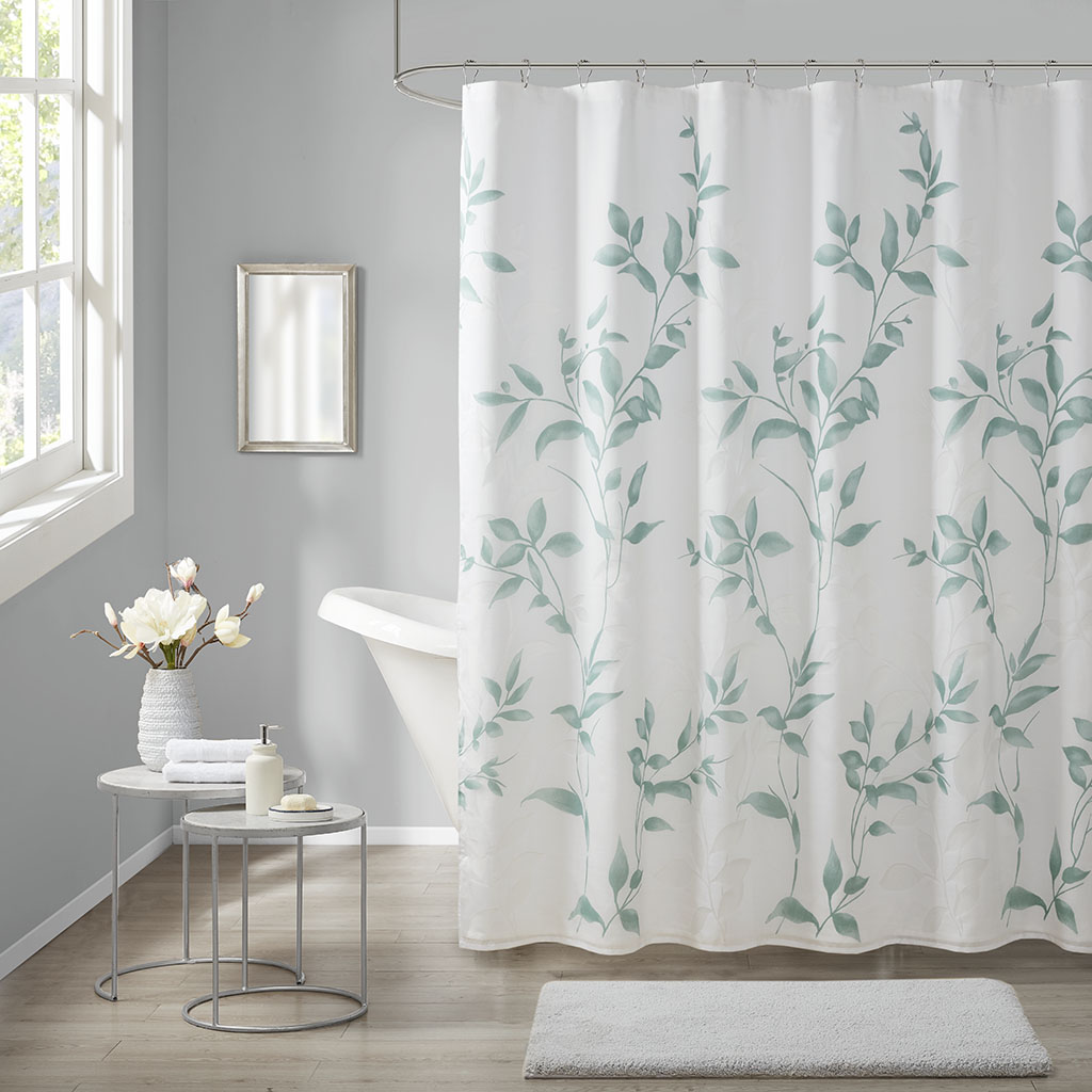 Seafoam 65 Percent Rayonn 35 Percent Polyester Shower Curtain