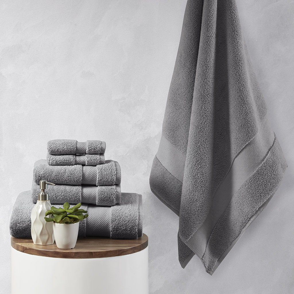 Charcoal 100 Percent Cotton Towel Set - 6 Piece