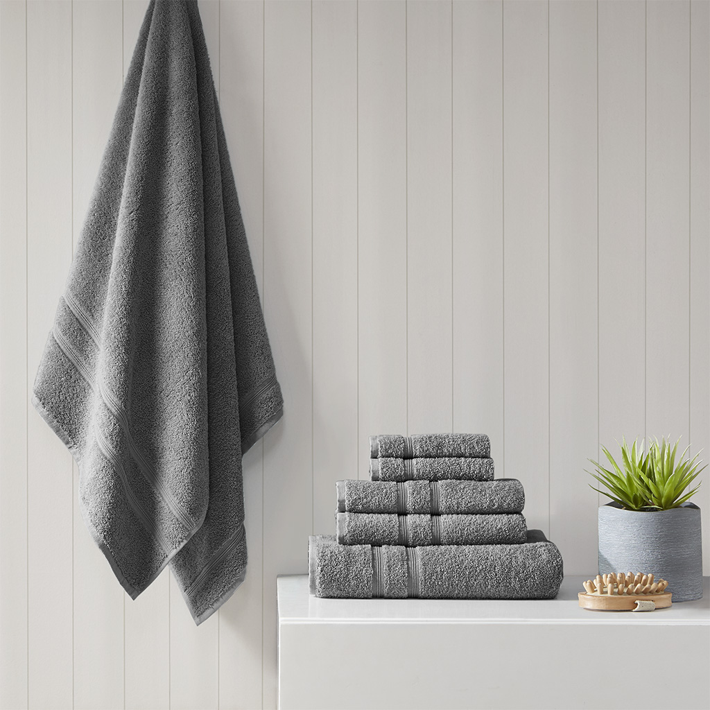 Picture of 510 Design 5DS73-0233 Charcoal 100 Percent Turkish Cotton Towel Set - 6 Piece