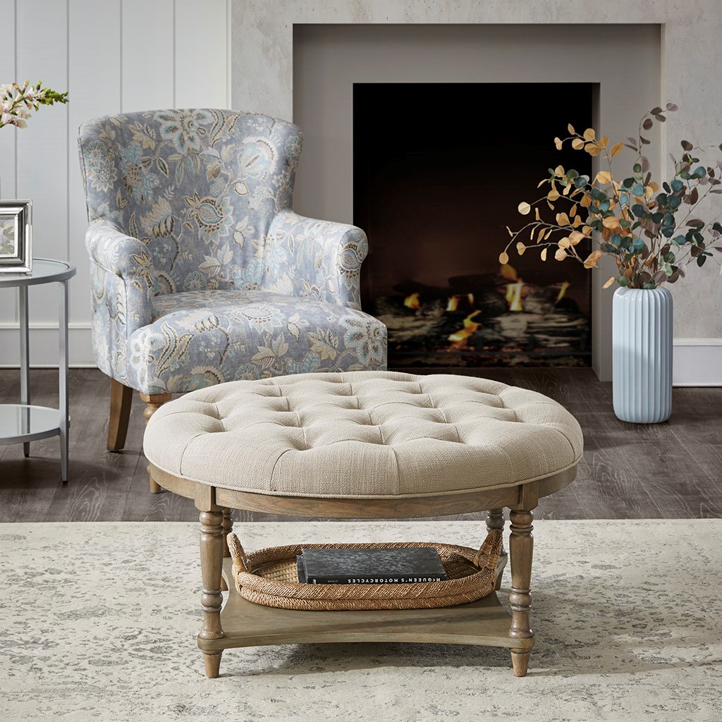 Picture of Martha Stewart MT101-0135 Cedric Accent Ottoman, Cream