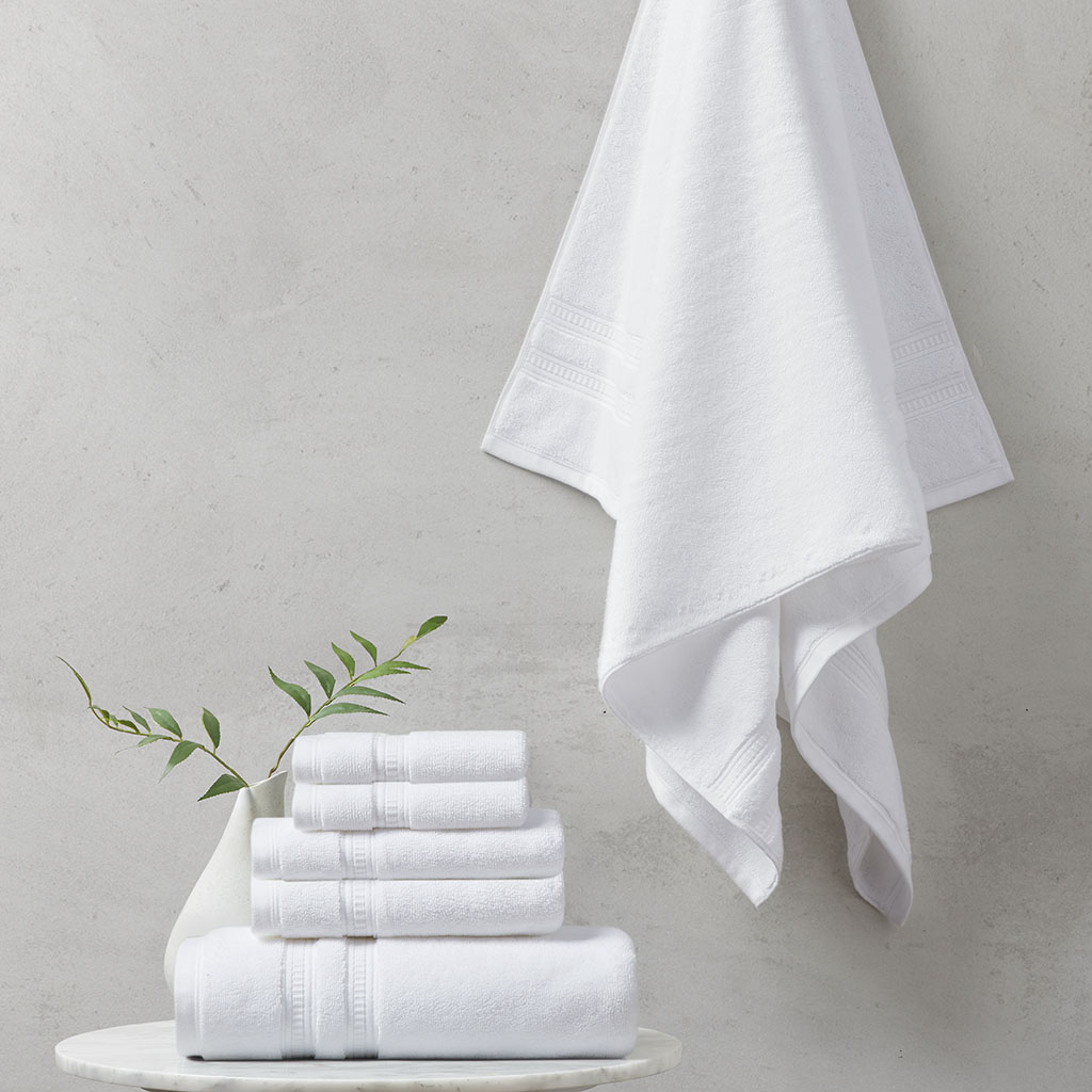 Picture of Beautyrest BR73-2435 White 100 Percent Cotton Feather Soft Towel Set - 6 Piece